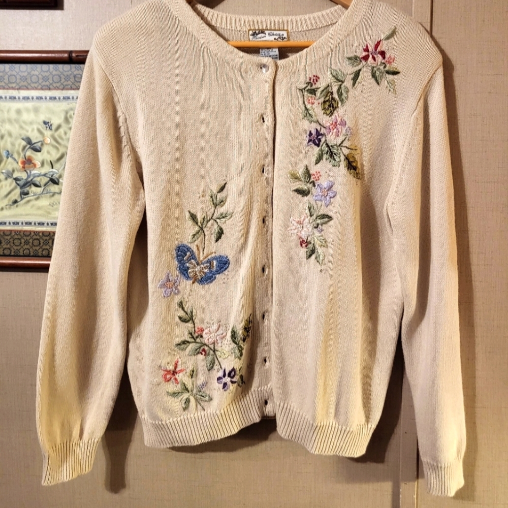 Cottagecore embroidered sweater